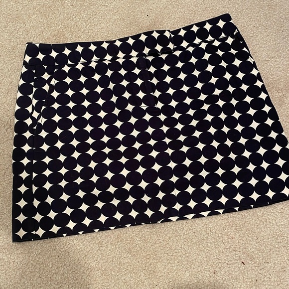 J CREW Mini Skirt Navy/White PolkaDot - Picture 1 of 6